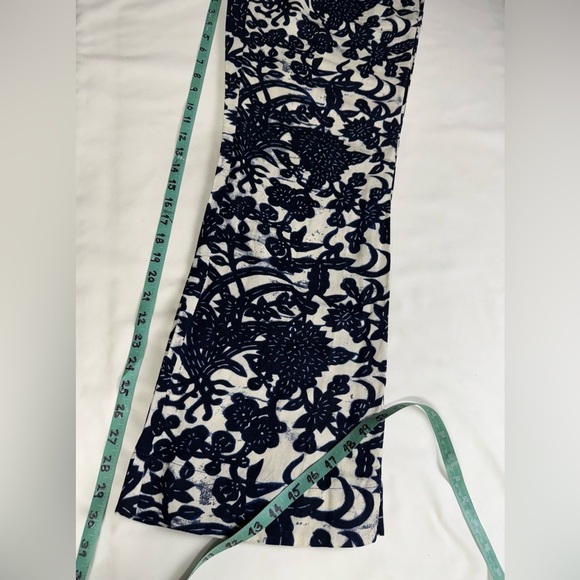 ANN TAYLOR-LOFT Navy and beige floral Marisa linen blend Pants size 6 - Picture 15 of 15